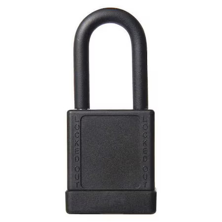 Zoro Select 48Jr74 Lockout Padlock, Keyed Alike, Aluminum, Black, 1 1/2 In,