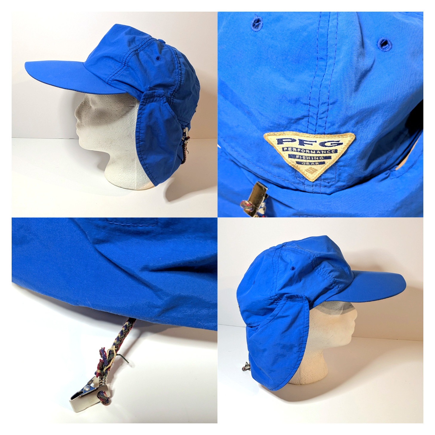 Columbia PFG Omni Shade Hat Cap XL, Fly Fishing Neck Flap Boonie w Retainer Clip