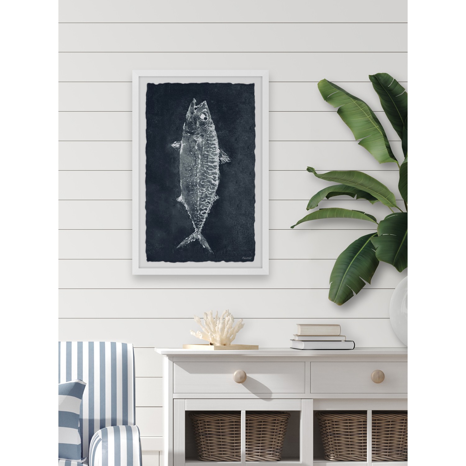 Marmont Hill Fish in Black Framed Painting Print