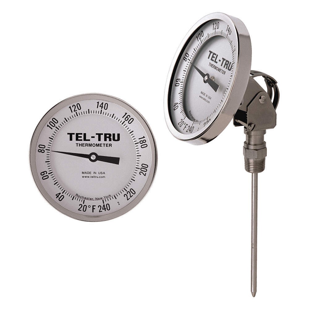 TEL-TRU AA575R-0214 Analog Dial Thermometer,Stem 2-1/2" L 460W51
