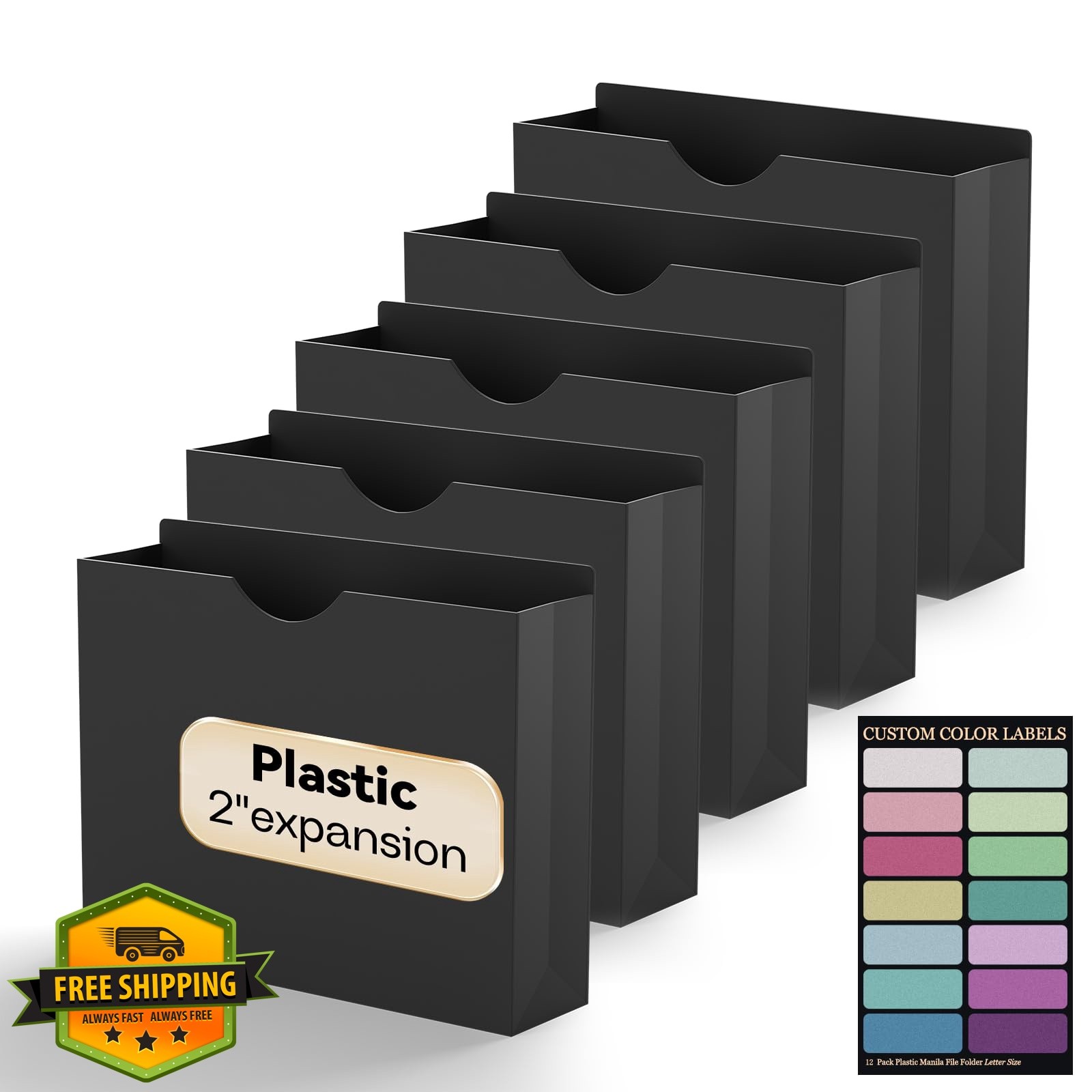 NORDUN Black 2" Expansion File Jackets 12 Pack