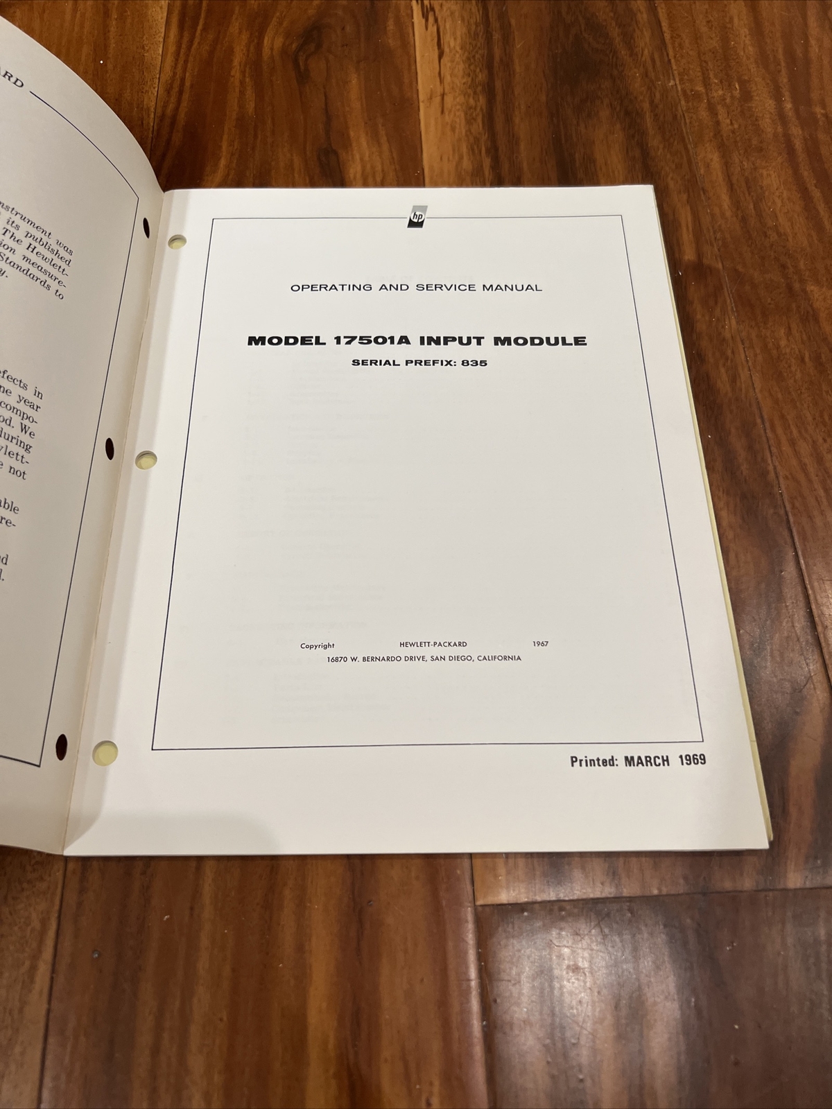 HP 17501A ~ 1 MV Multiple-Span Input Module ~ Operating & Service Manual