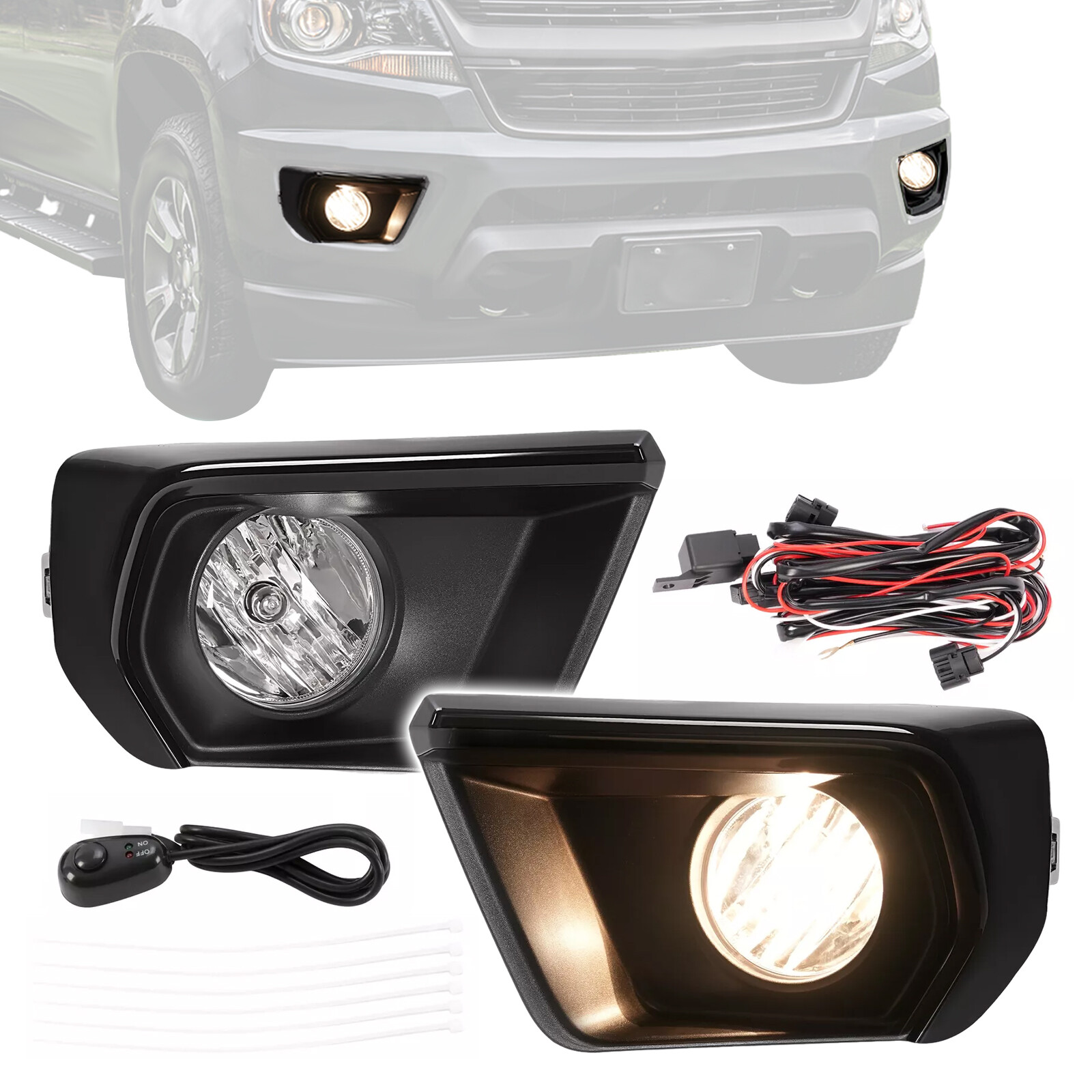 Bumper Fog Light For Chevy Colorado 2021 2022 w/Bezel Relay Switch Wire Bulb
