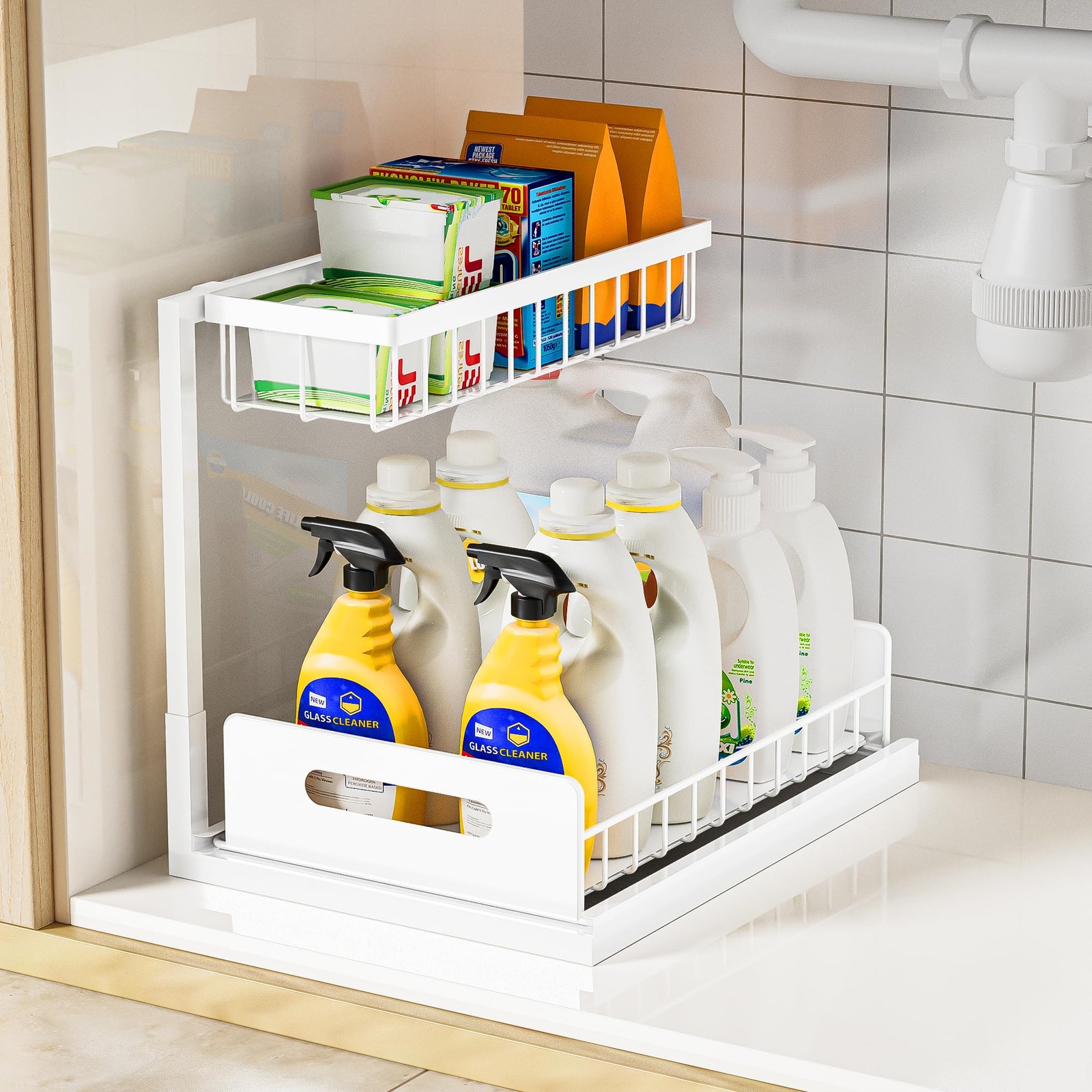 Under Sink Organizer and Storage, Slide Out Cabinet Organizer, Pull Out Sink ...