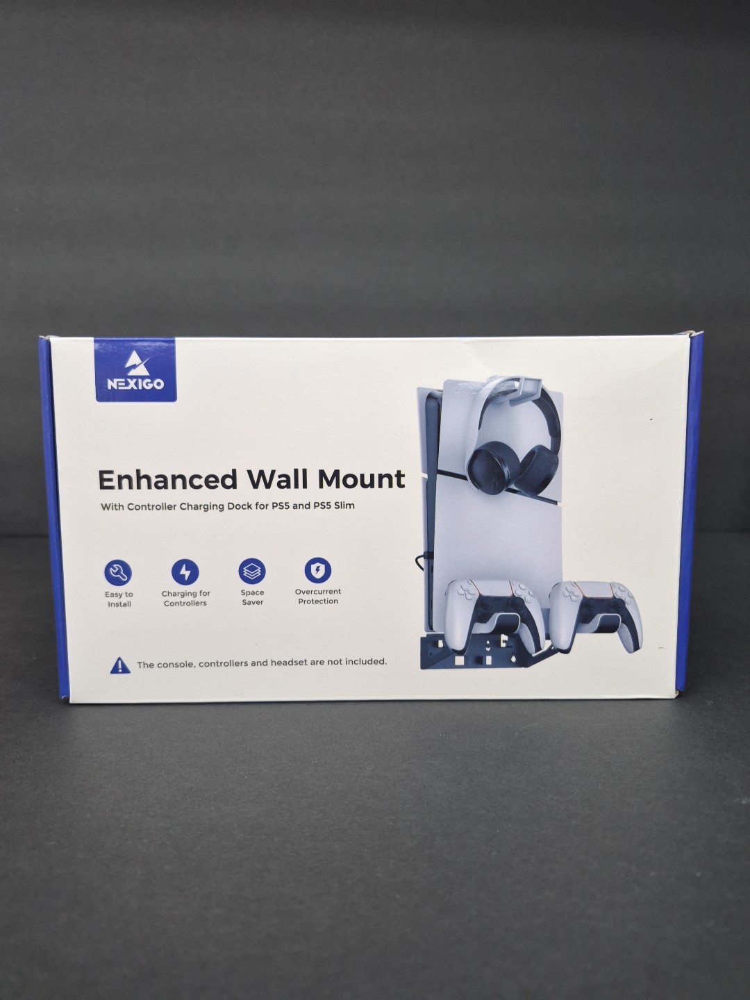 NexiGo Enhanced Wall Mount Kit with Charging Station for PS5/ PS5 Slim: New