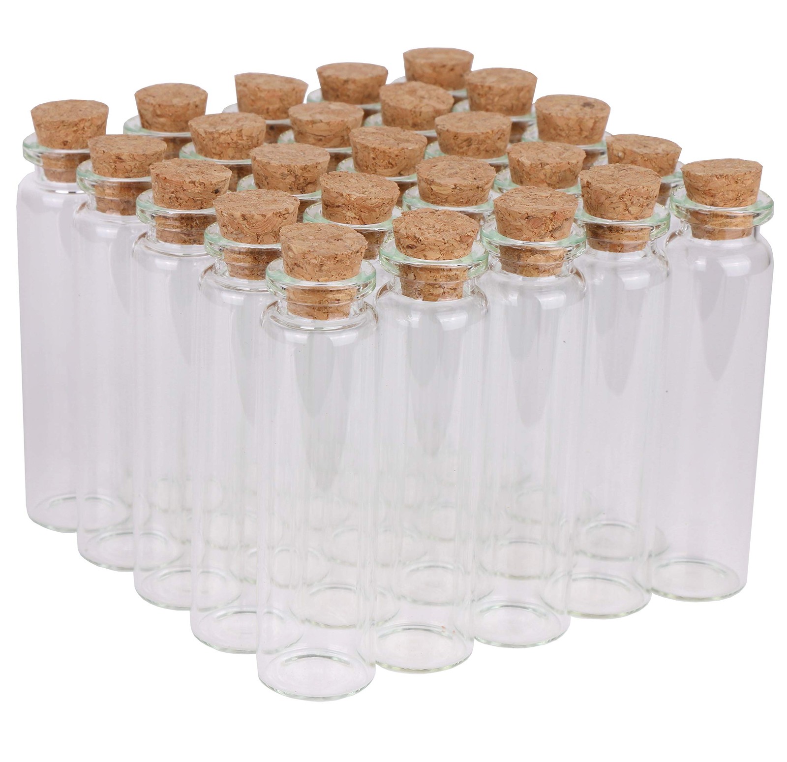 MaxMau 20ml Small Glass Bottles,Tiny Glass Vials,Jars with Cork Stoppers,Mess...