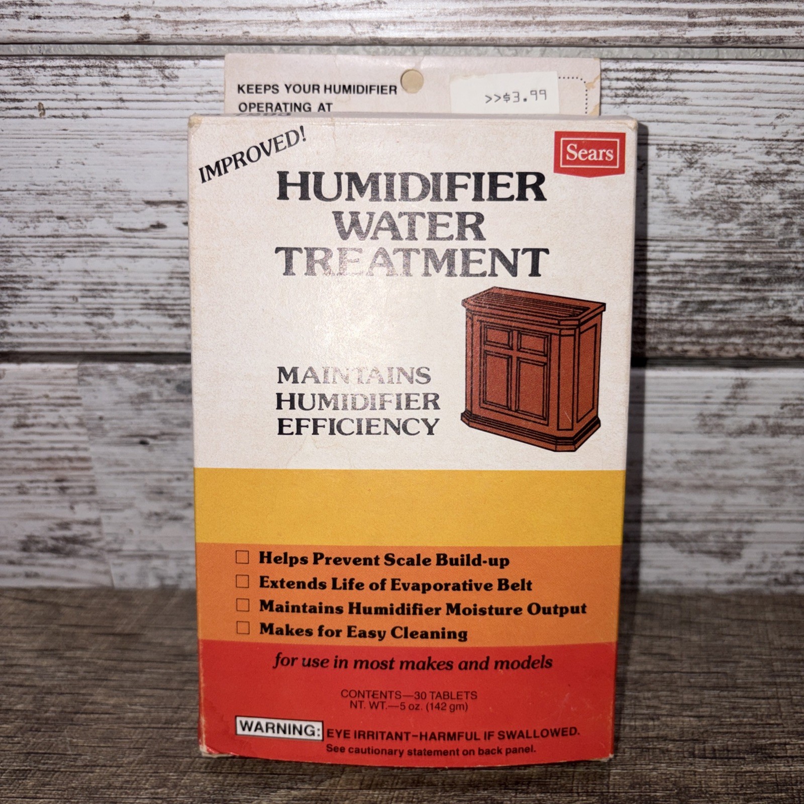 Vintage Sears Humidifier Water Treatment Tablets Open Box 29/30 Stock #34-7293