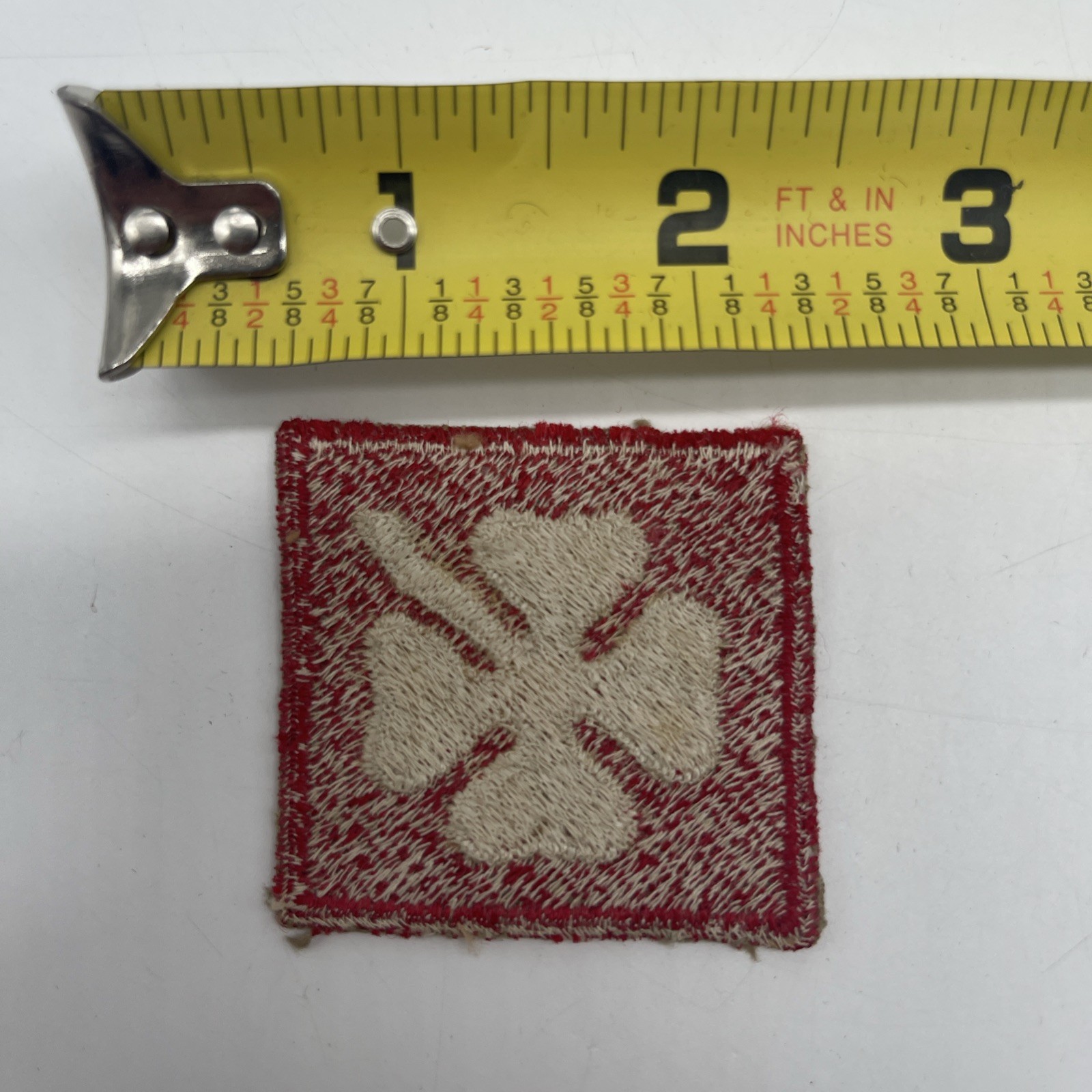 U.S. Military 4th Army Patch Cut Insignia Full Color Clover Insignia ~2” Square