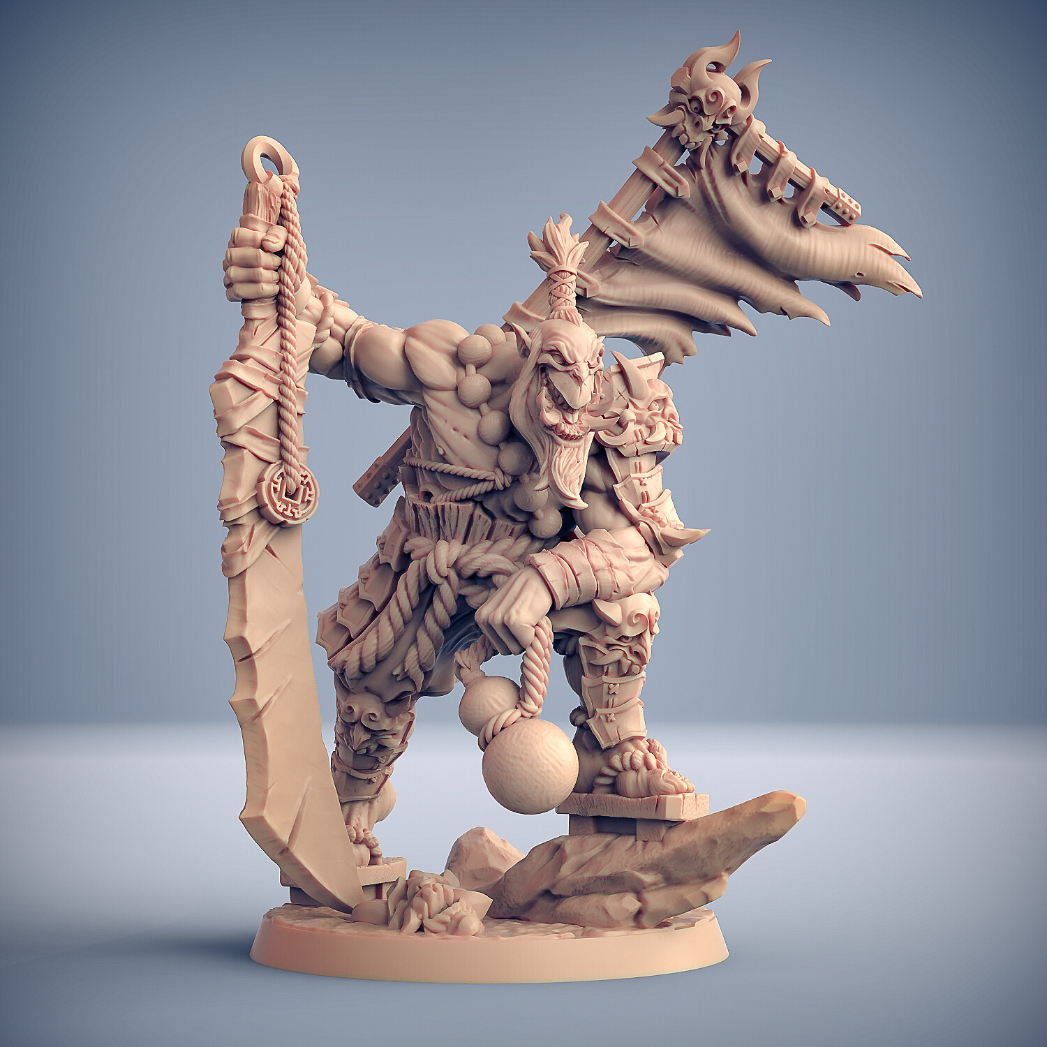 Oni Orc Warlord - Artisan Guild Fantasy Dungeons and Dragons Miniature Tabletop