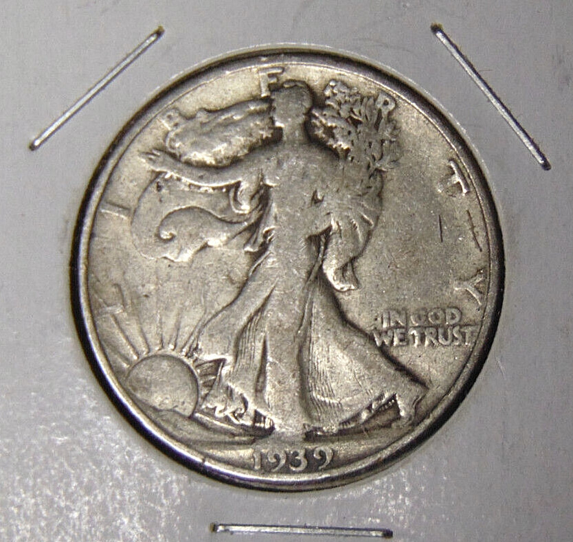 1939-D Walking Liberty Half Dollar Fine Bold Rim Bold Date Denver Mint (51424)