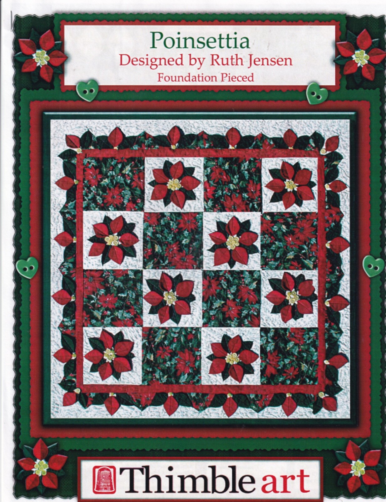 Thimbleart Quilt Pattern Poinsettia by Ruth Jensen