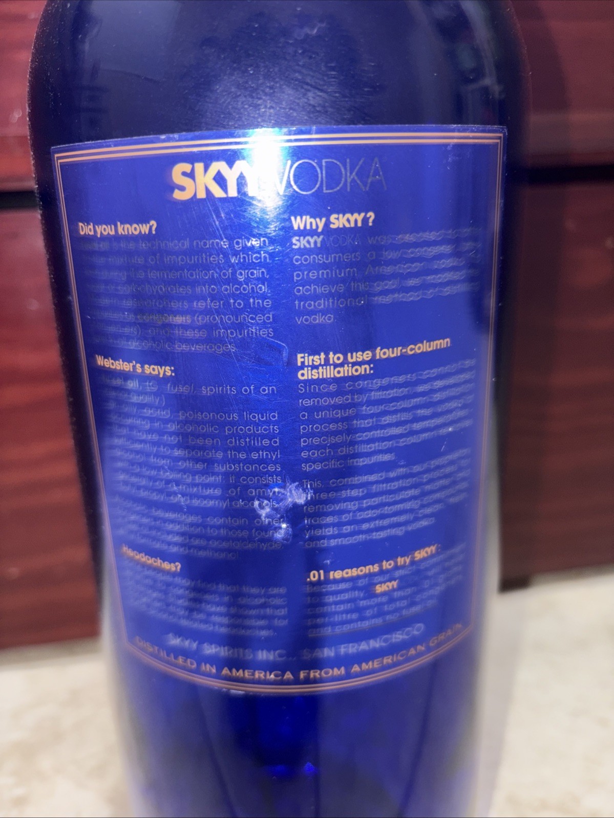 RARE SKYY Vodka Bottle For Display UNSEALED Empty Bottle