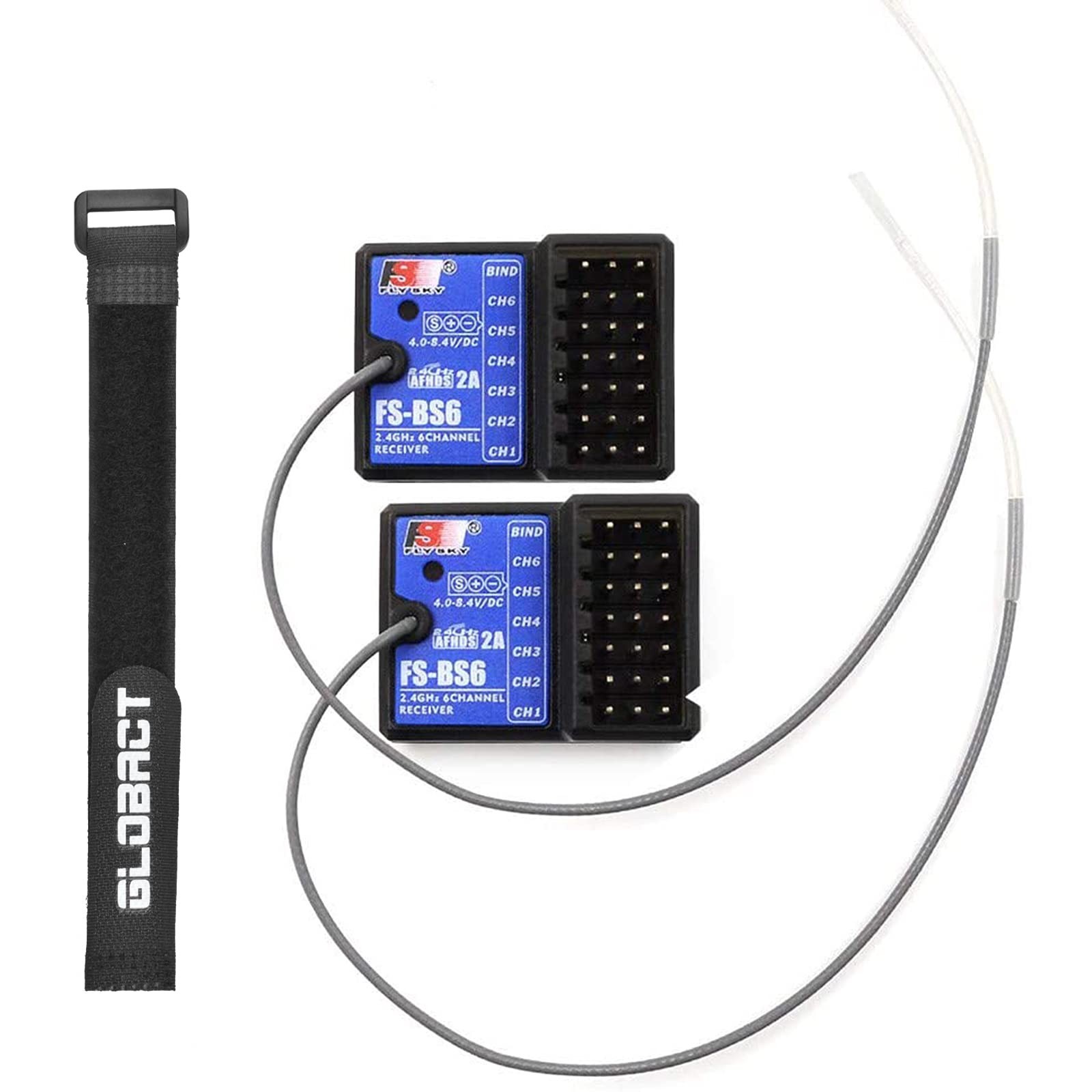 Globact FlySky FS-BS6 Receiver 2.4Ghz 6CH AFHDS2 for FlySky FS-GT5 RC Car Boa...