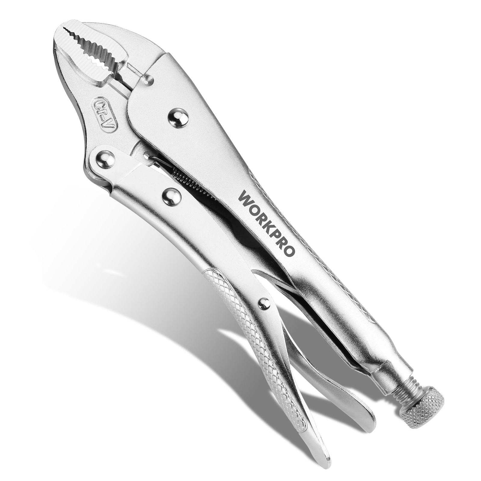 WORKPRO Locking Pliers, 10-inch Curved Jaw Vice Grips pliers, 10", Sliver