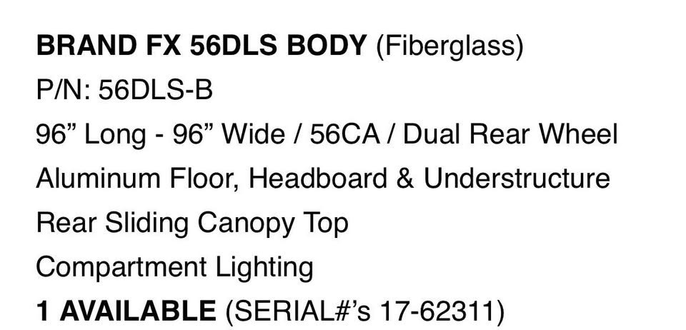 Service body Brand FX 56DLS-B
