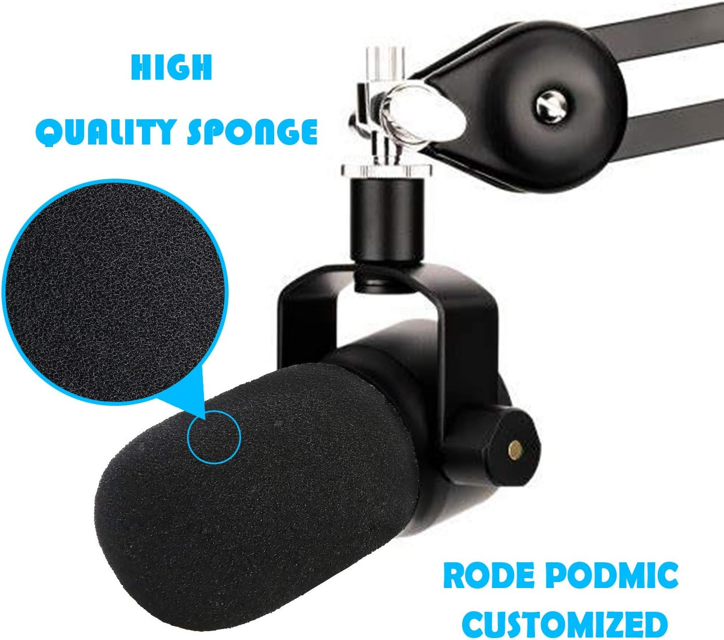 PodMic Pop Filter Foam Cover - Mic Windscreen Wind Cover Customized for Rode Pod