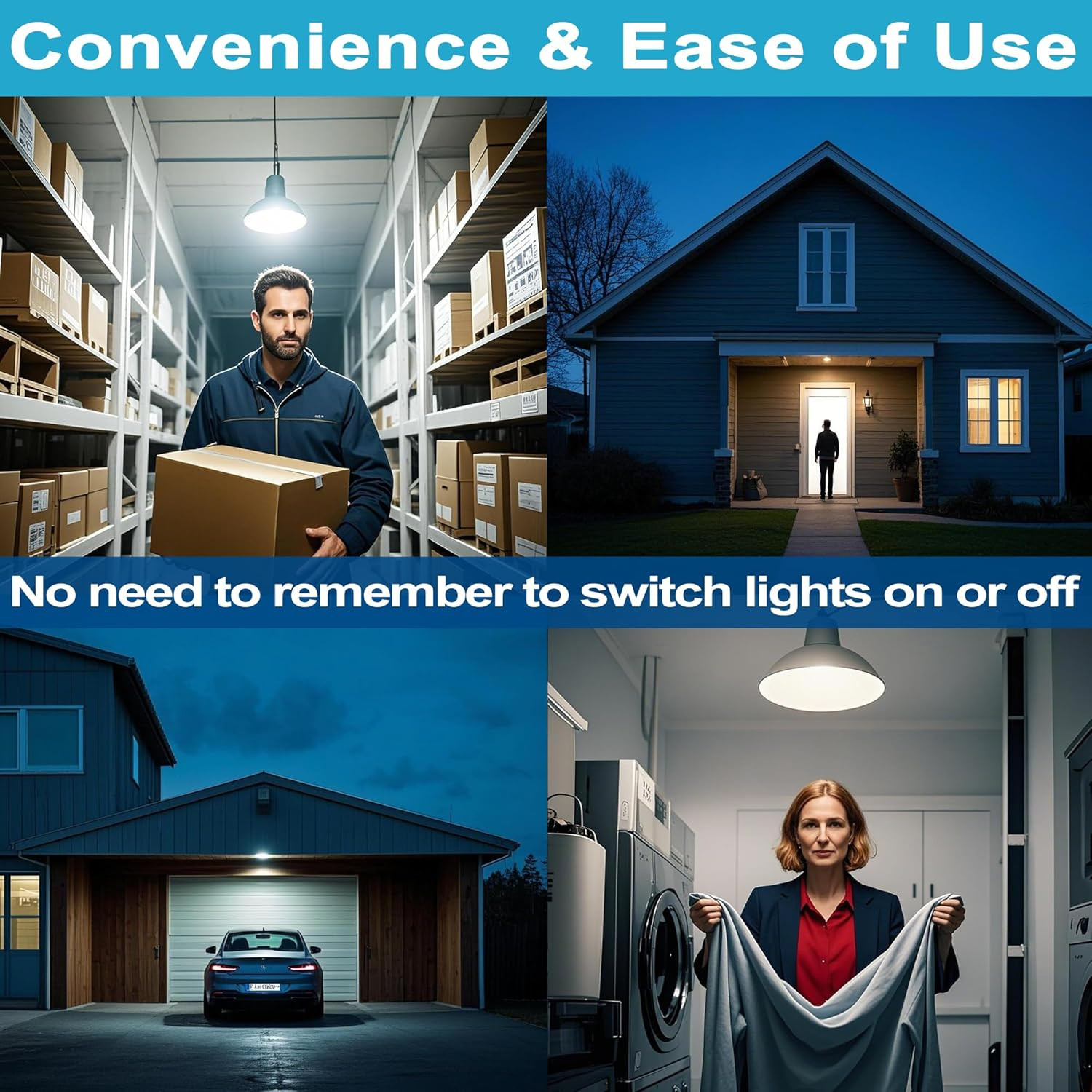Motion Sensor Light Bulbs Indoor, 5000K Daylight 9W (60W Equivalent) 800Lm A19 E