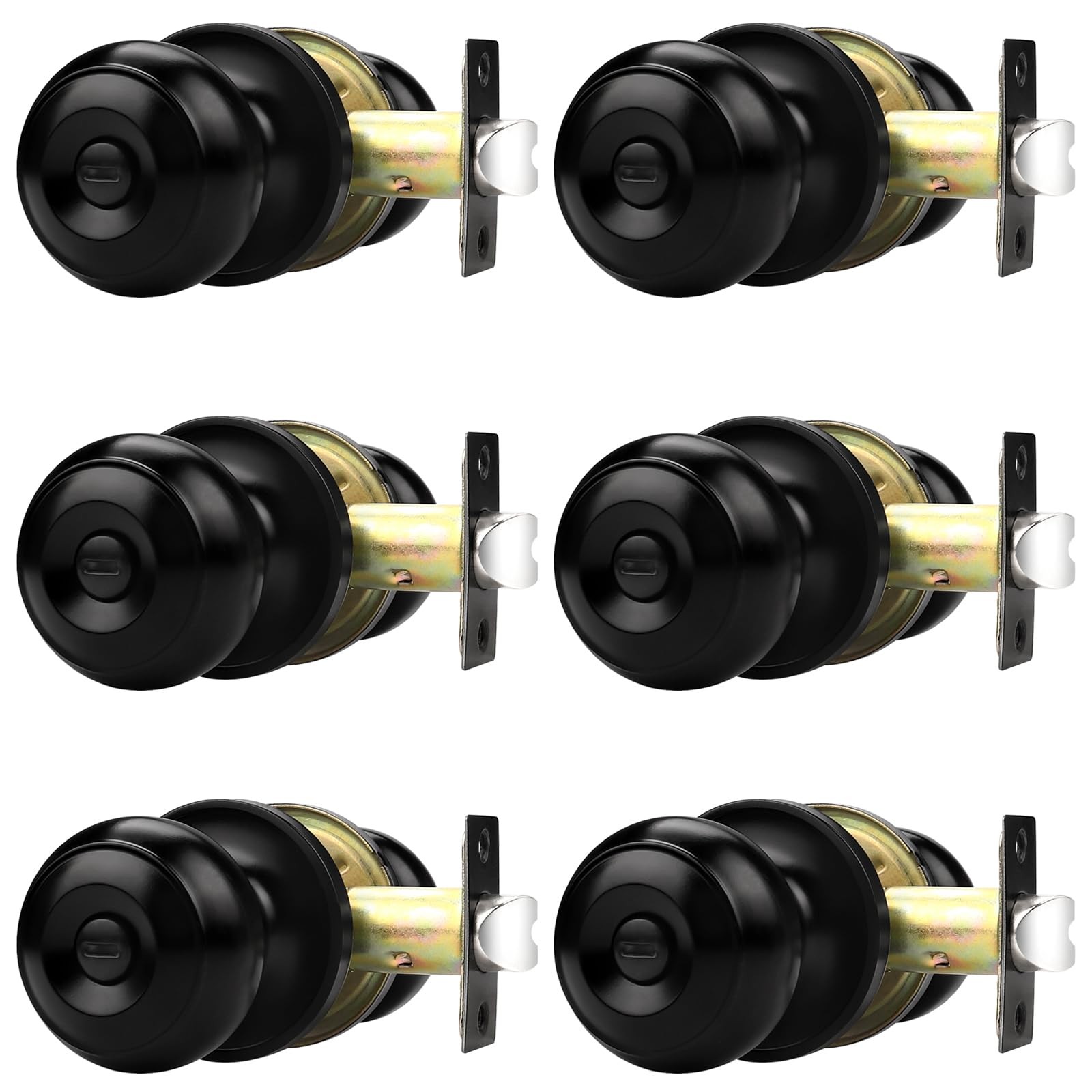 Probrico Black Door Knobs for Bedroom Bathroom, Interior Privacy,