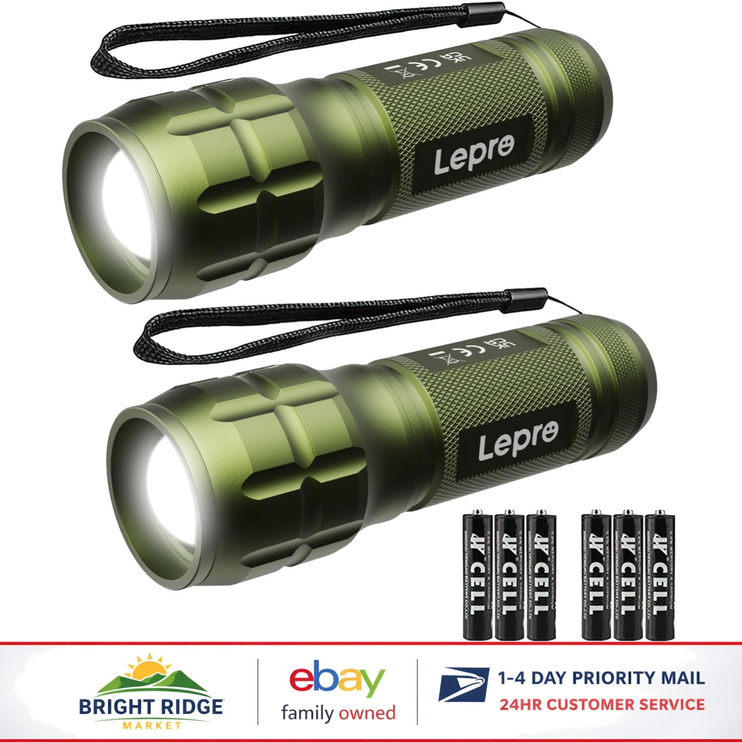 High Lumens LED Flashlight, Waterproof Tactical Light for Camping and Emergency
