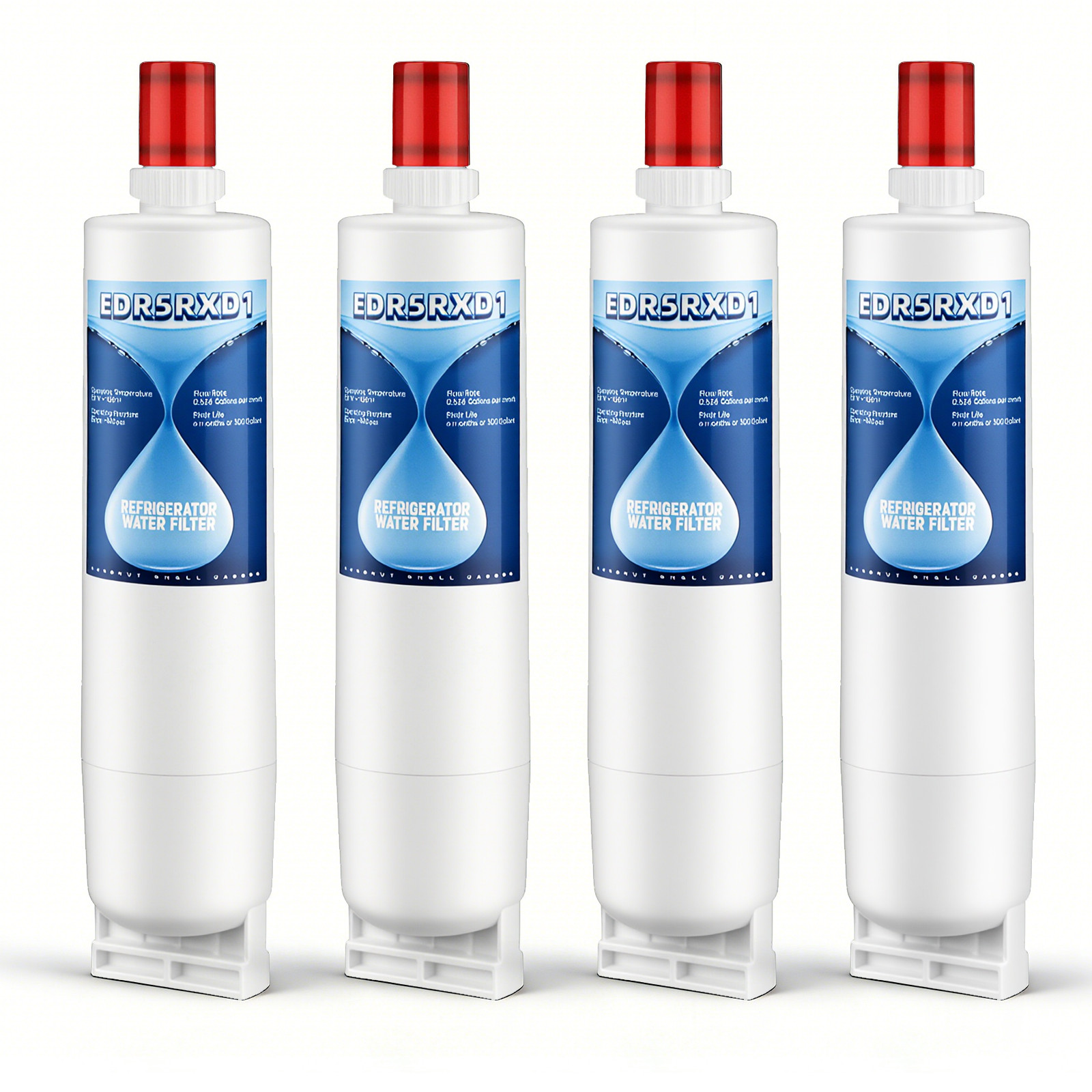 4-Pack Refrigerator Water Filter, 4396508, 4396510, 4396508p, 4396547