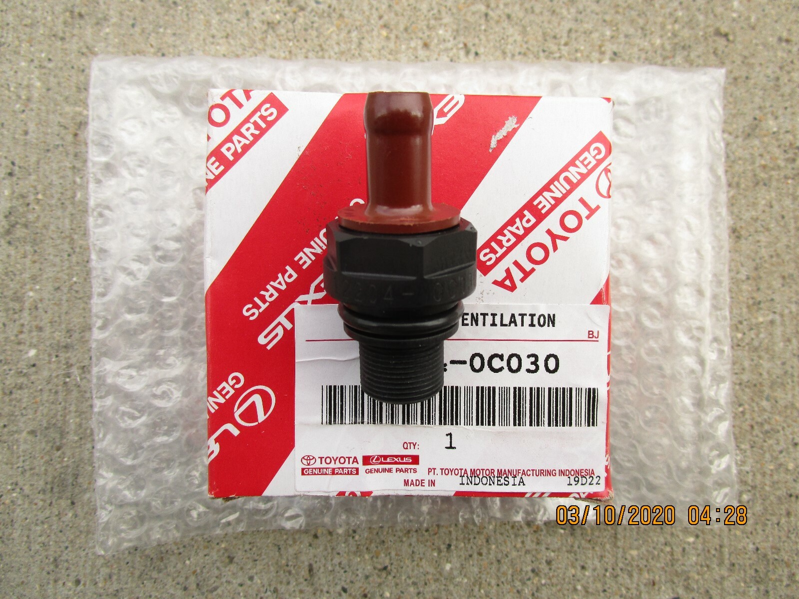 FITS: 16 - 20 TOYOTA TACOMA 2.7L VENTILATION VALVE PCV SUB ASSEMBLY OEM BRANDNEW