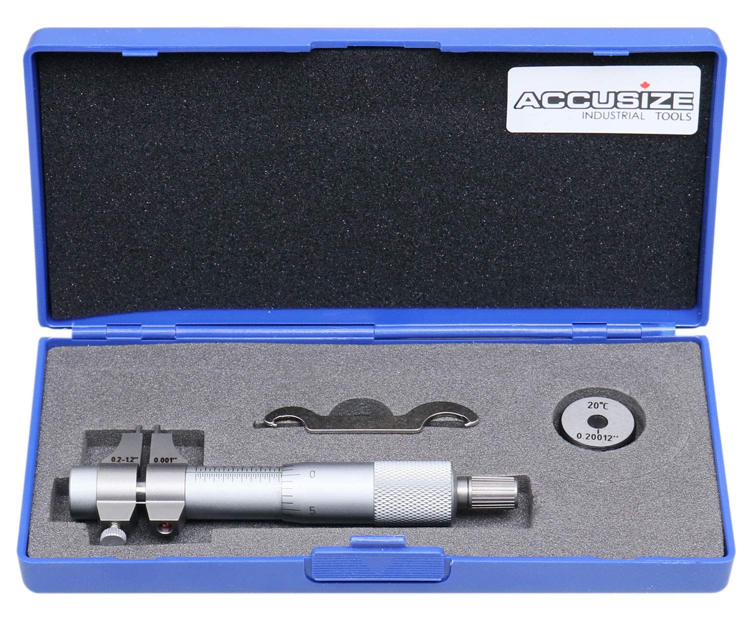 Accusize Industrial Tools 0.2-1.2'' by 0.001'' Inside Micrometer, Satin Chrome F