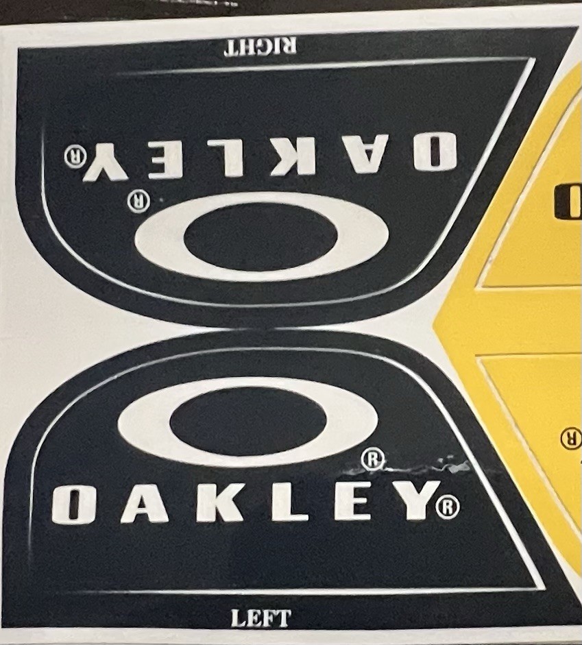 Oakley Football Helmet Visor Eye Shield  Navy Blue Tab Sticker Decals