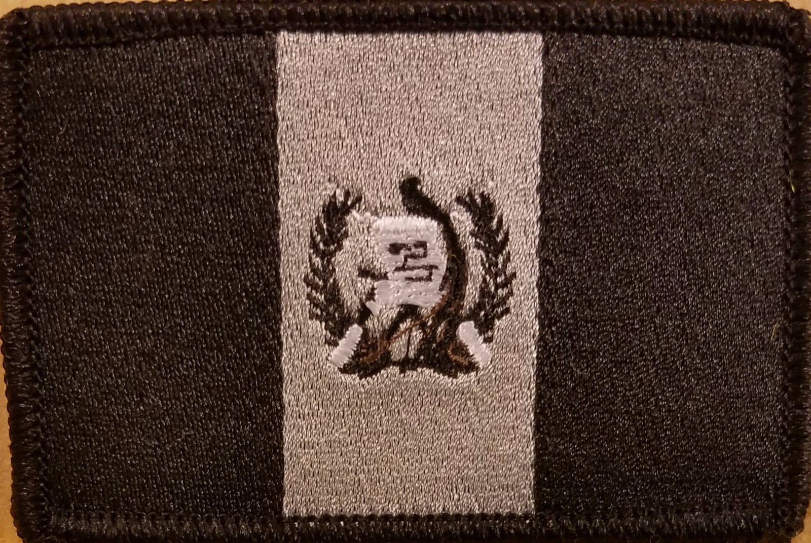 GUATEMALA Flag Military Patch W/ VELCRO® Brand Fastener Black & Gray #6