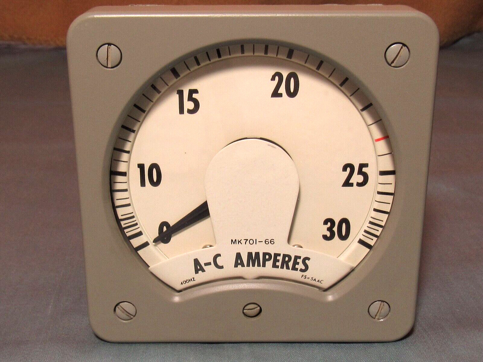 MKC Electronics MK701-66 AC Ammeter, range 0-30 Amps, panel mount.