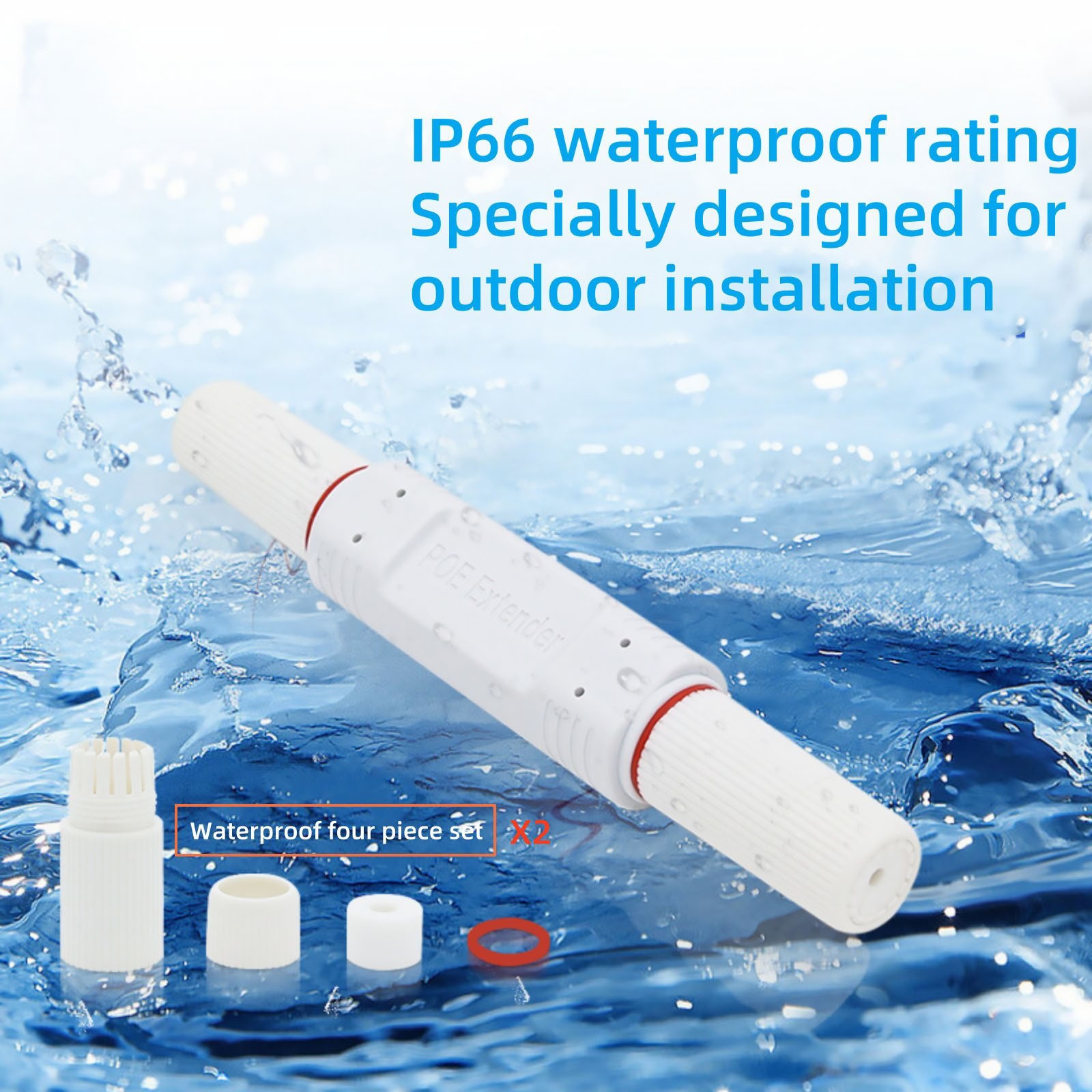 100mbps Waterproof POE Repeater IEEE802.3af/at RJ45 Network Device Accessories