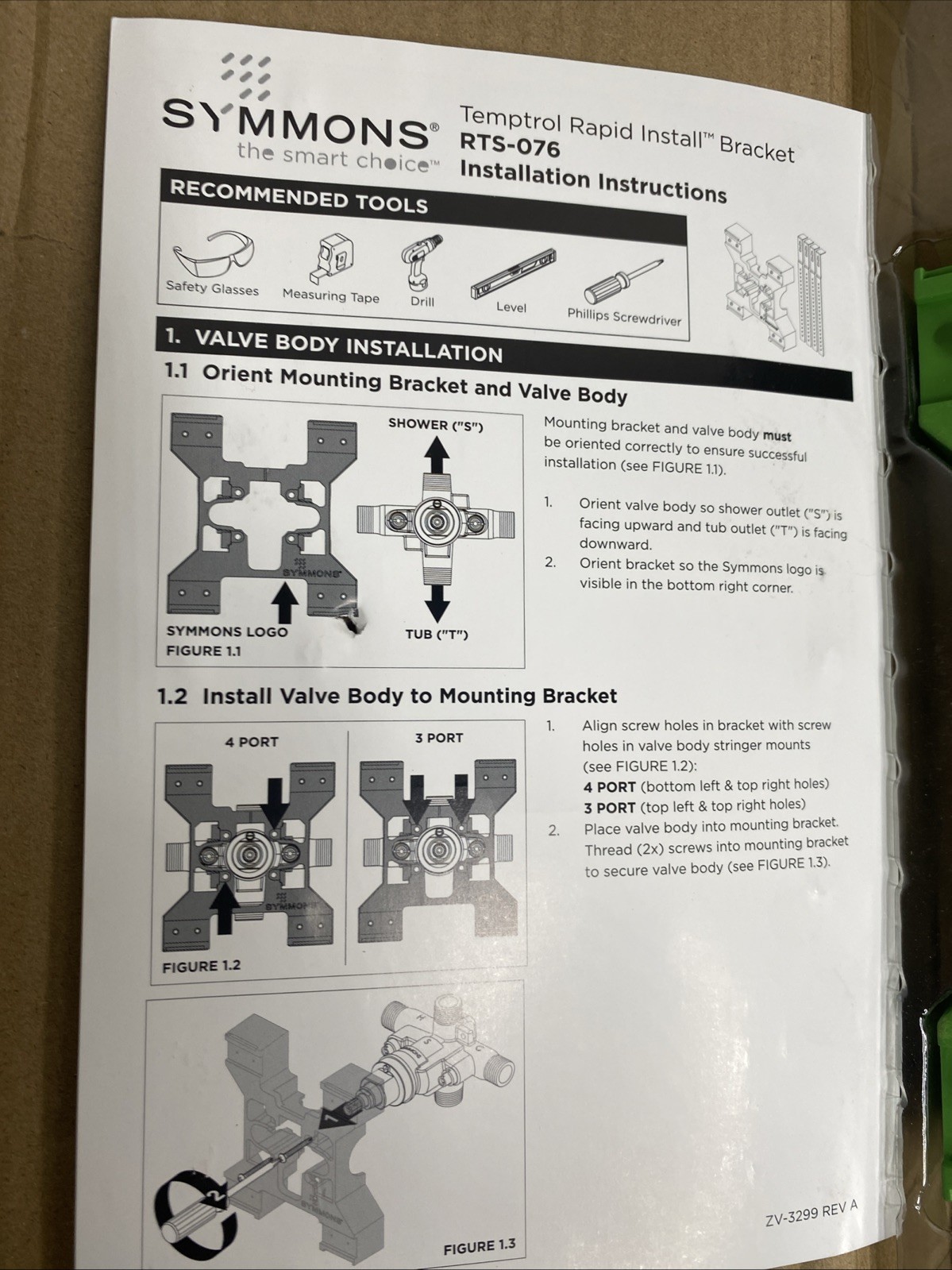 SYMMONS RTS-076 TEMPTROL INSTALL BRACKET
