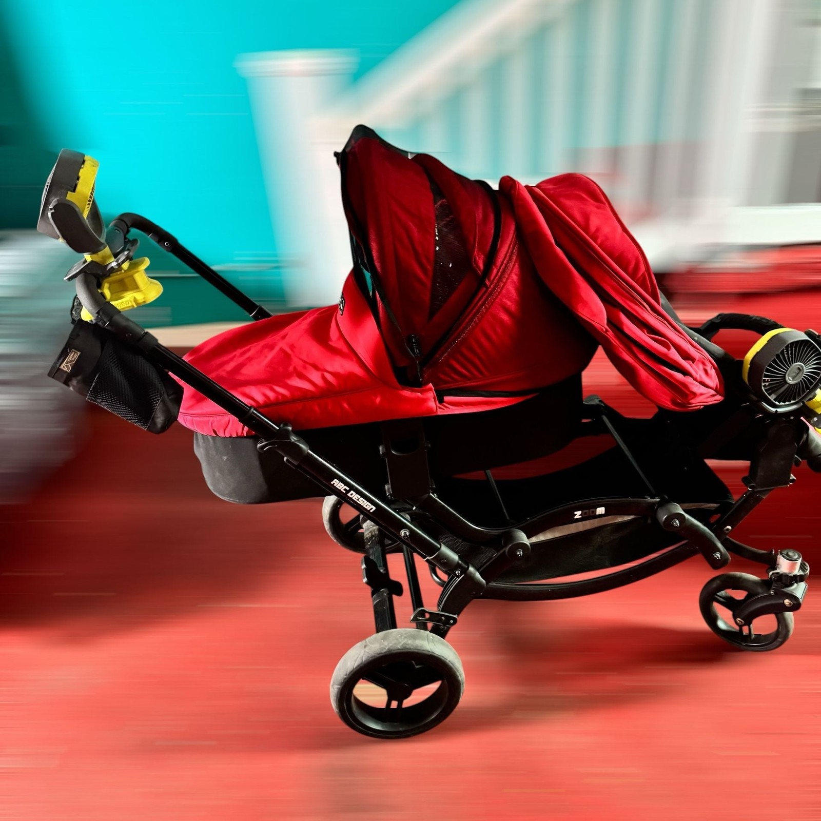 ABC Design Zoom Twin/Tandem Stroller in Red