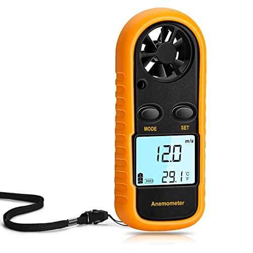 Handheld Anemometer Digital Wind Speed Meter Temperature LCD Gauge