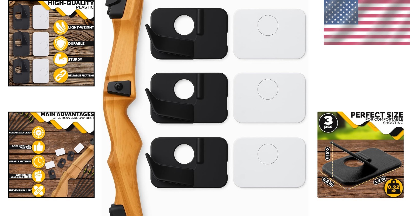 Enhanced Accuracy Arrow Rest - 6 Pcs Right Hand for Quick Installation
