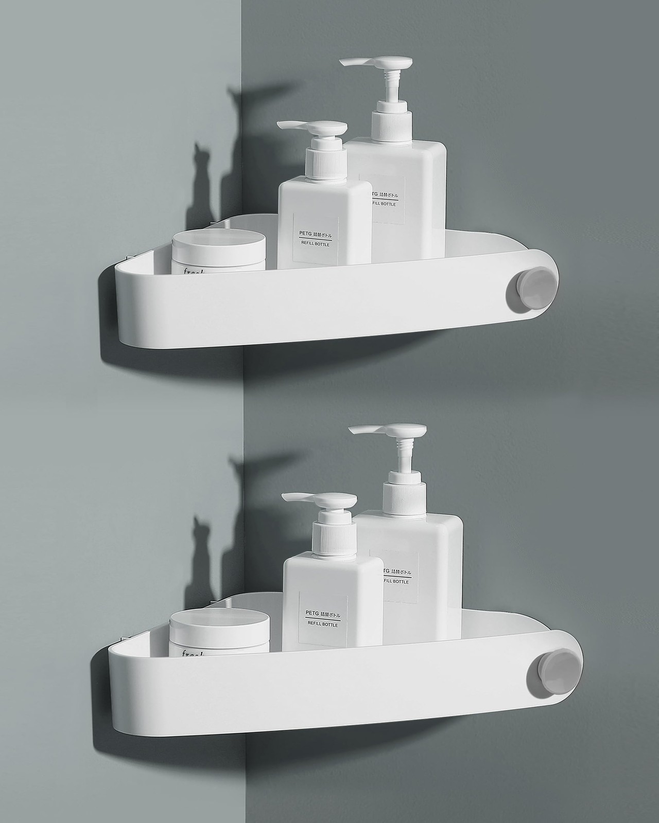 Sotfamily Plastic Shower Caddy Corner (for 90° Only), 2 Pack 2 Pack, White