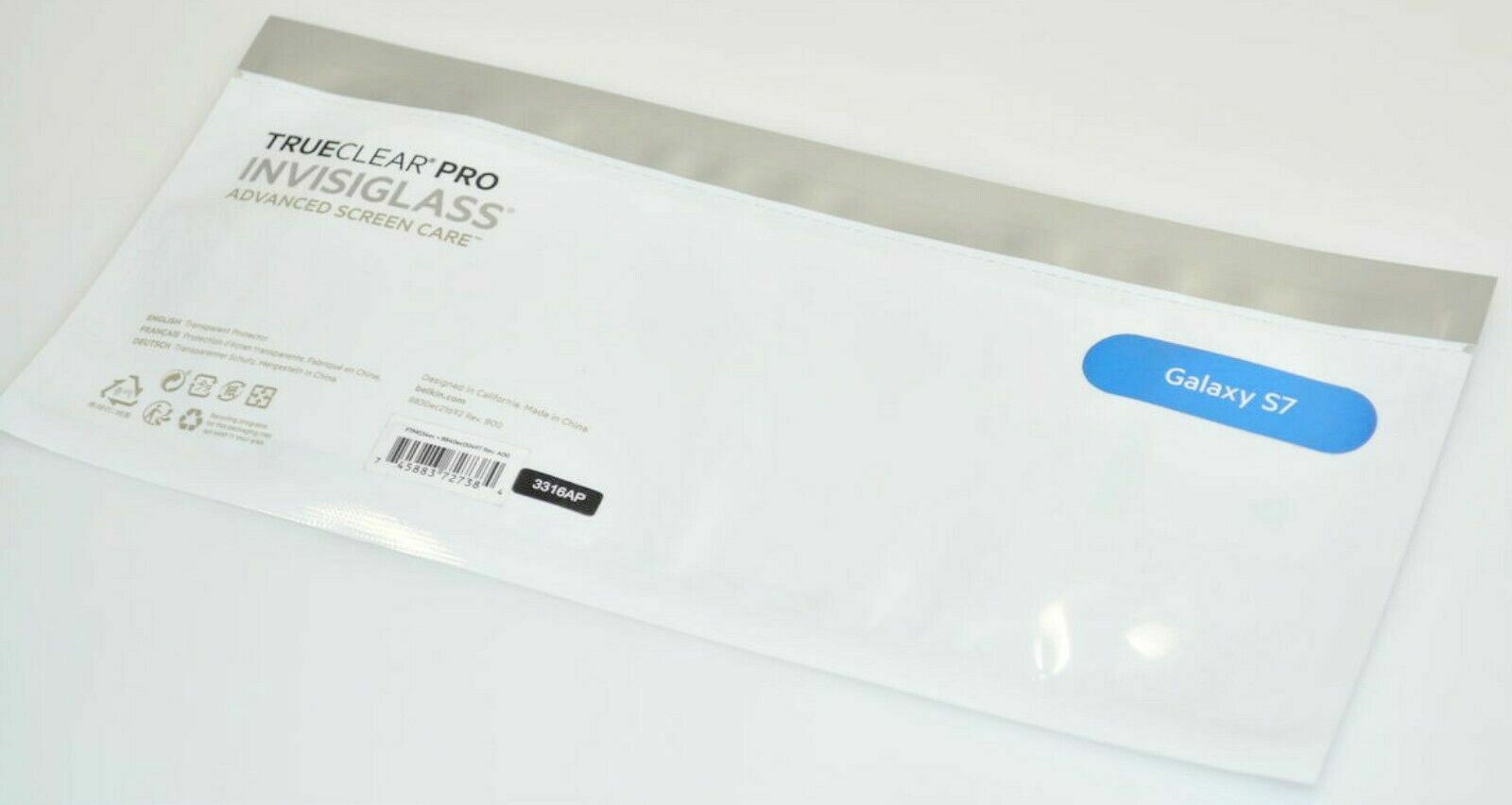 NEW Belkin TrueClear Pro Invisiglass Advanced Screen Care for Samsung Galaxy S7
