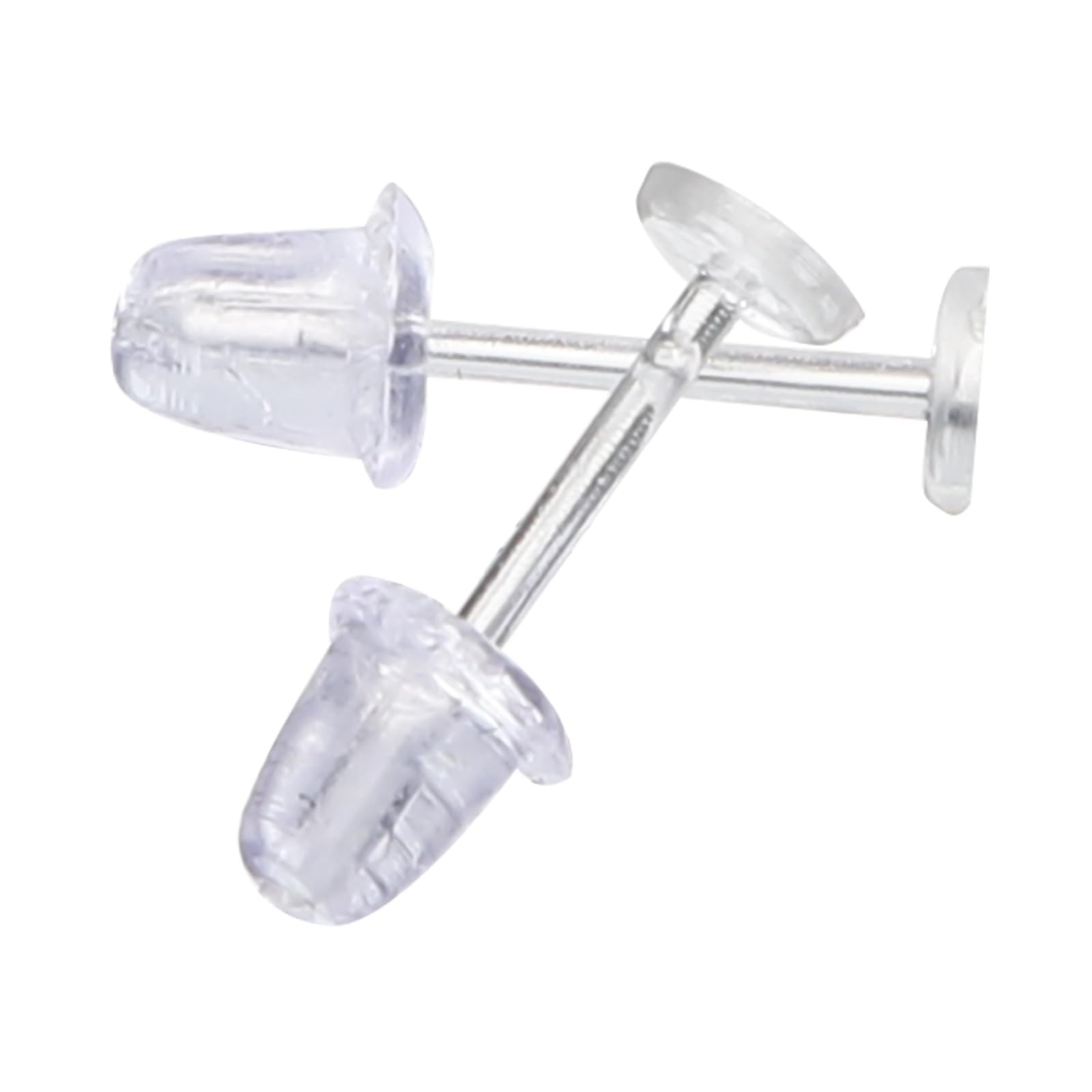 YOYOSTORE 3mm Invisible Plastic Earrings Blank Pins Stud Tiny Clear,White