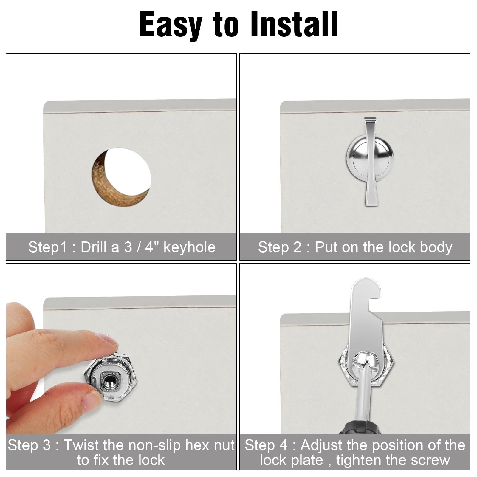 Extra Long Thumb Cam Locks RV Storage Cabinet Locks 2 Pack