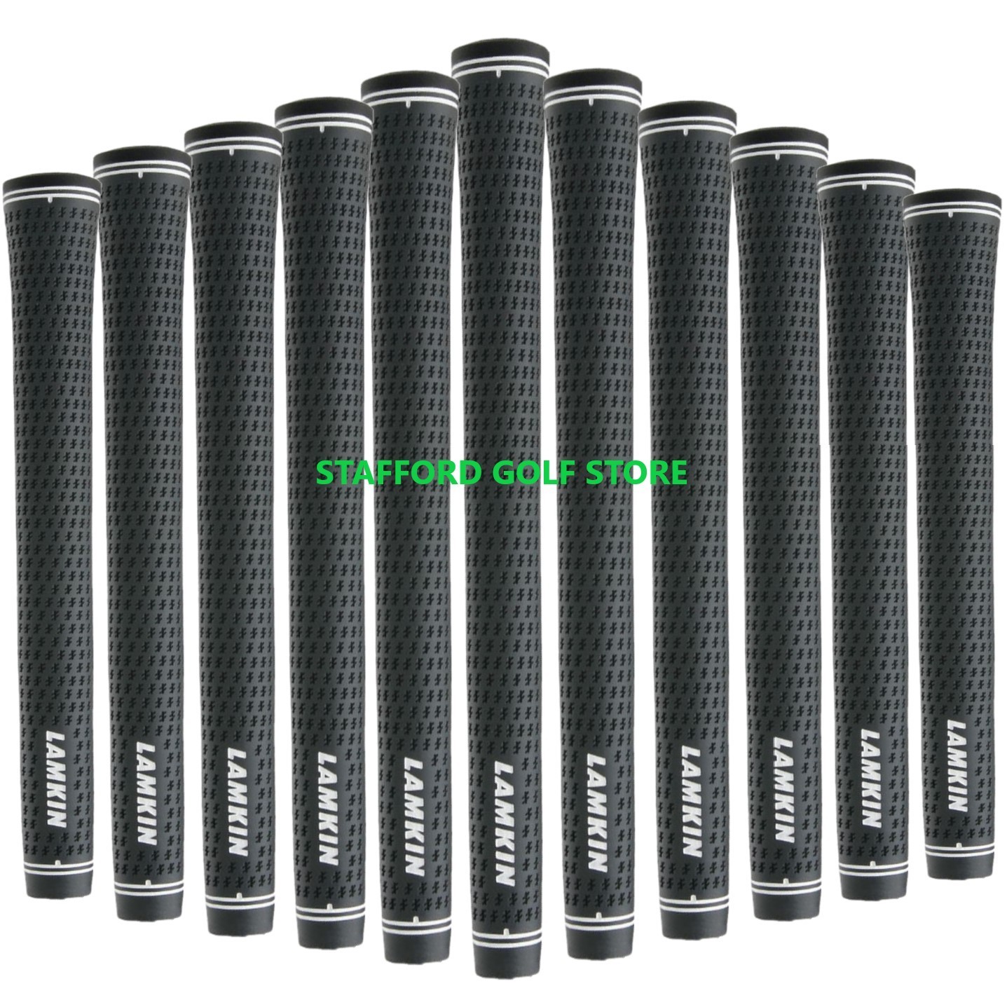 Lamkin Crossline Plus Standard Golf Grips Gray Black .600 Round 53g Soft Tacky