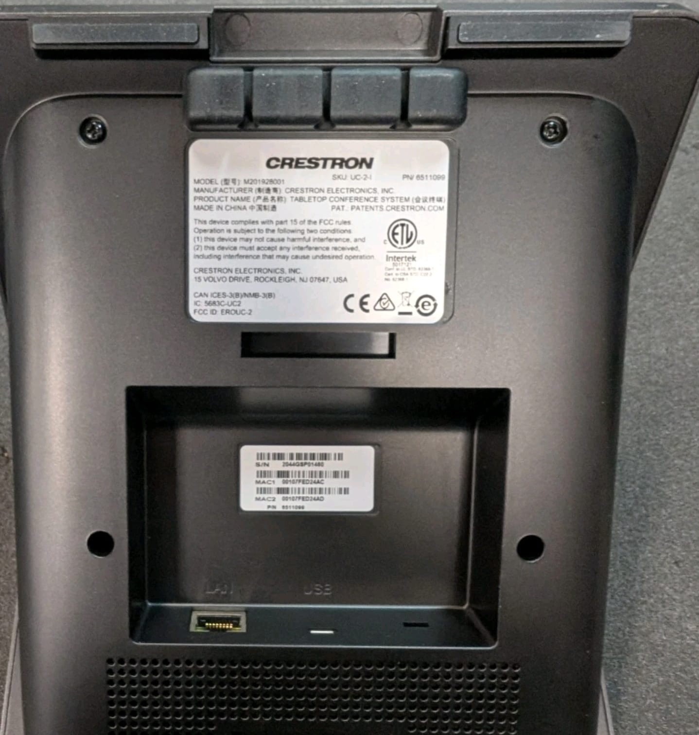 Crestron UC-2-I Tabletop Touch Panel Conference System Teams Zoom - Complete