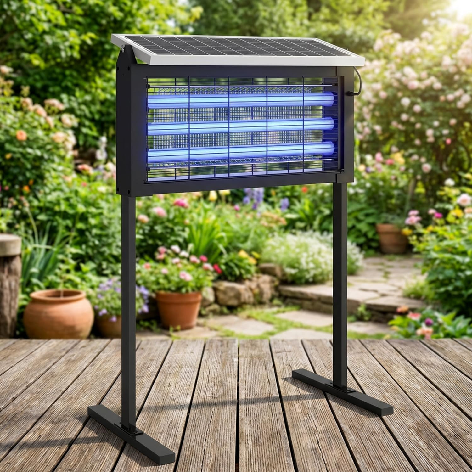 Large Solar Bug Zapper for Patio Yard Garden Camping 3000 Sq Ft