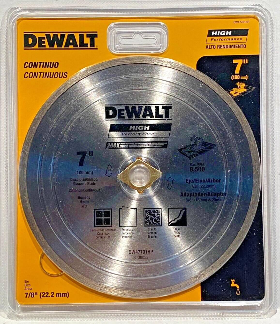 DEWALT DW47701HP 7" Continuous Rim Diamond Blade - New in package