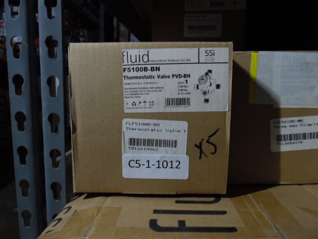 Fluid F5100B-BN * Thermostatic Shower Valve without Flow Control