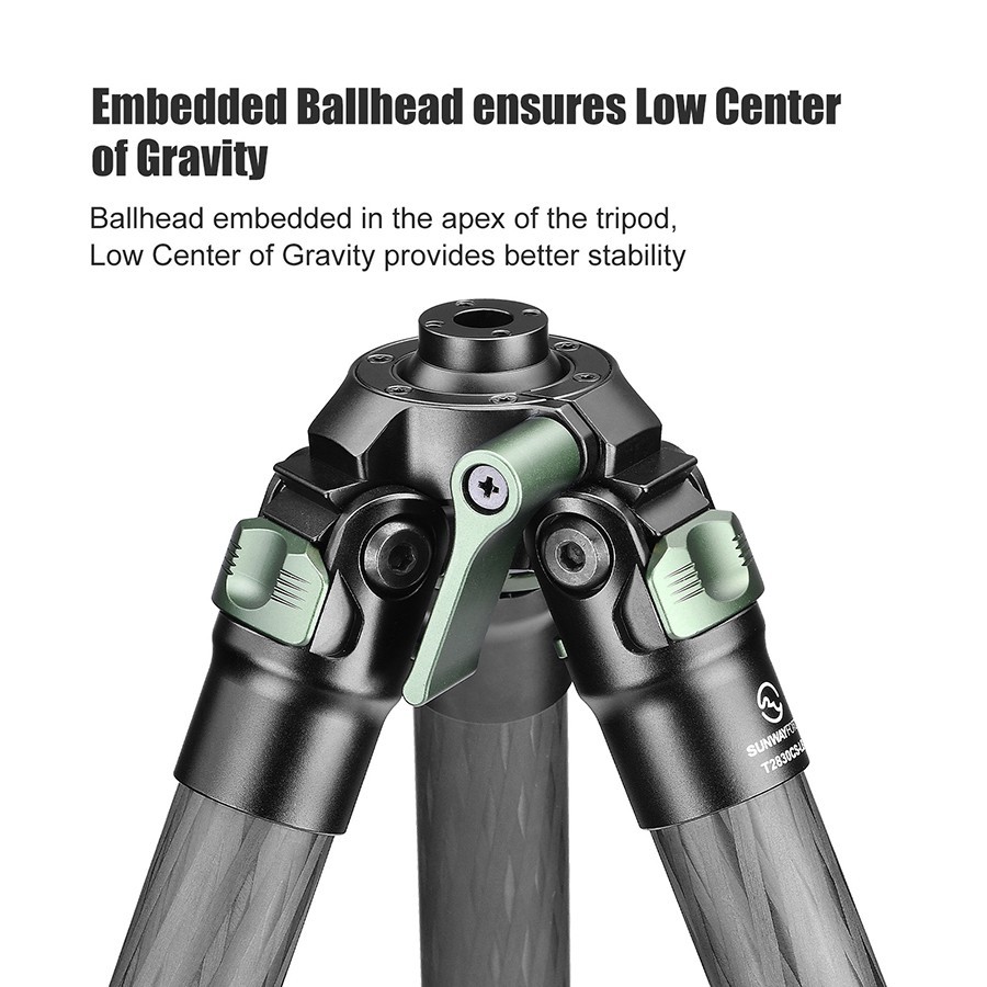 Sunwayfoto T2830CS-LB Low Center of Gravity Carbon Fiber Tripod , 3-Sections