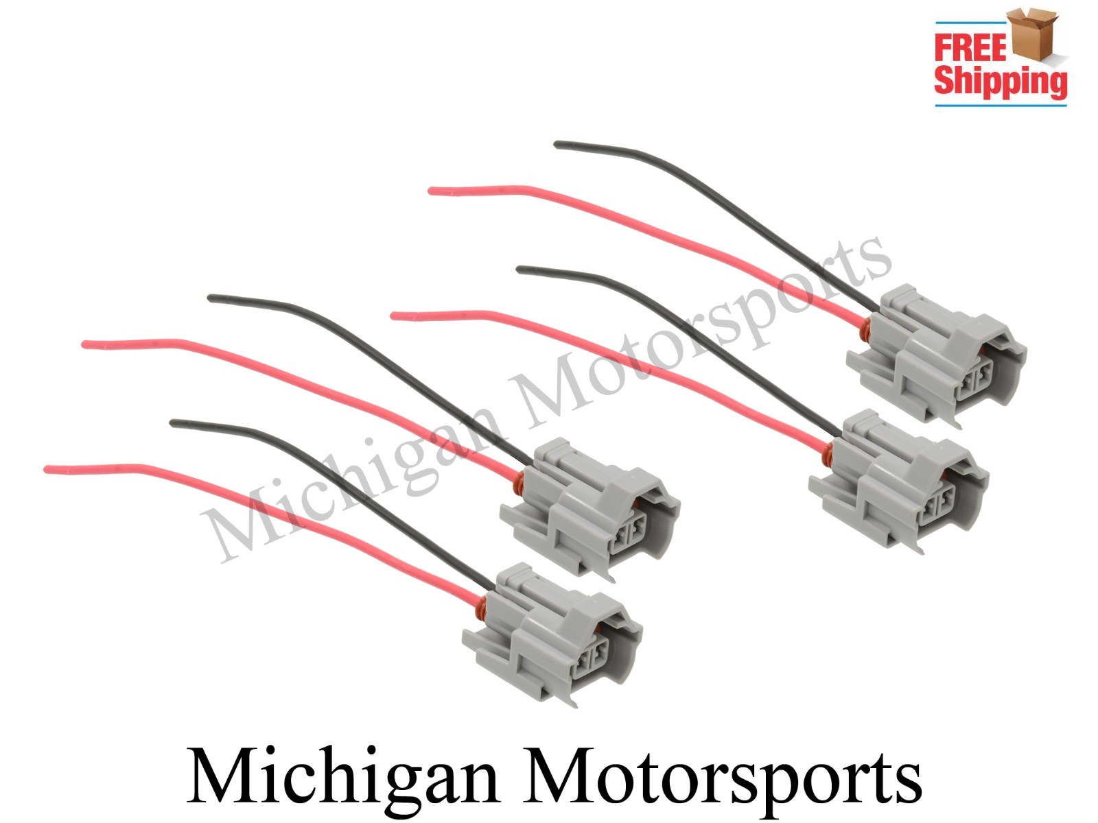 4 Denso Style Fuel Injector Connectors Pigtails Fits: WRX STI 350z Top Slot