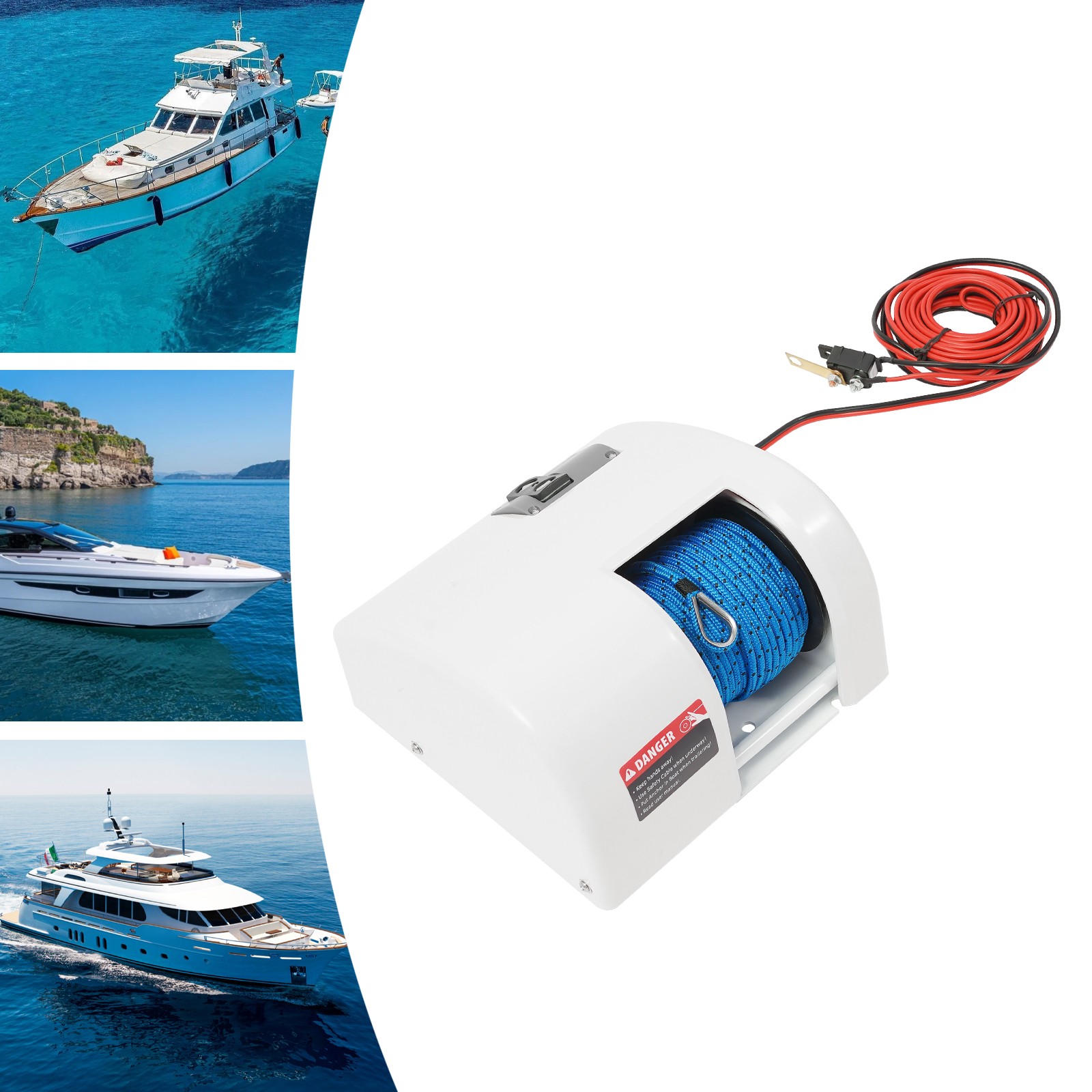 25LBS Free Fall Saltwater Boat Electric Anchor Winch Marine with Wireless Remote
