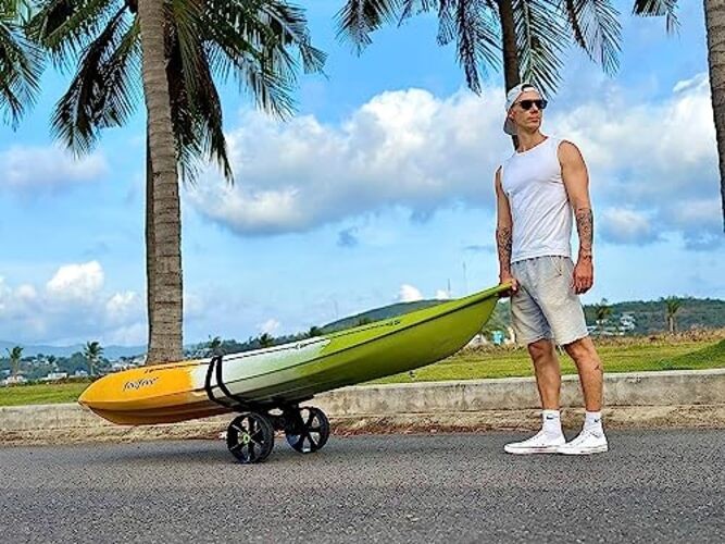 Ulticor Kayak Cart, Puncture-Free Wheels Assembles and Disassembles Within