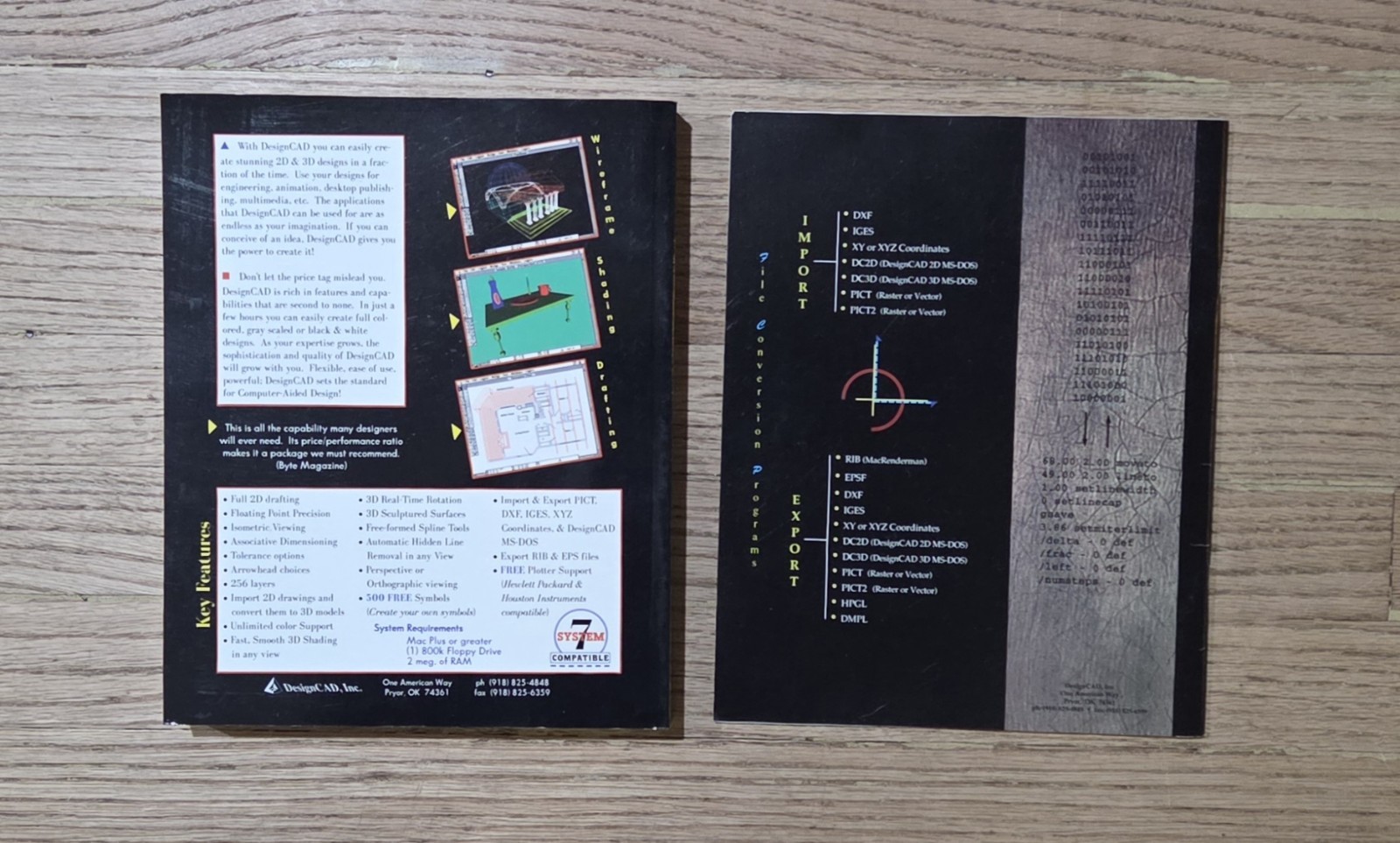1990 2D/3D DesignCAD Reference Manuals