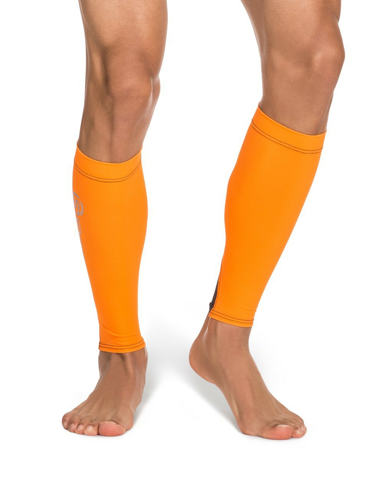 SKINS Unisex Essentials Compression MX Calf Tights, Orange/Black, Medium