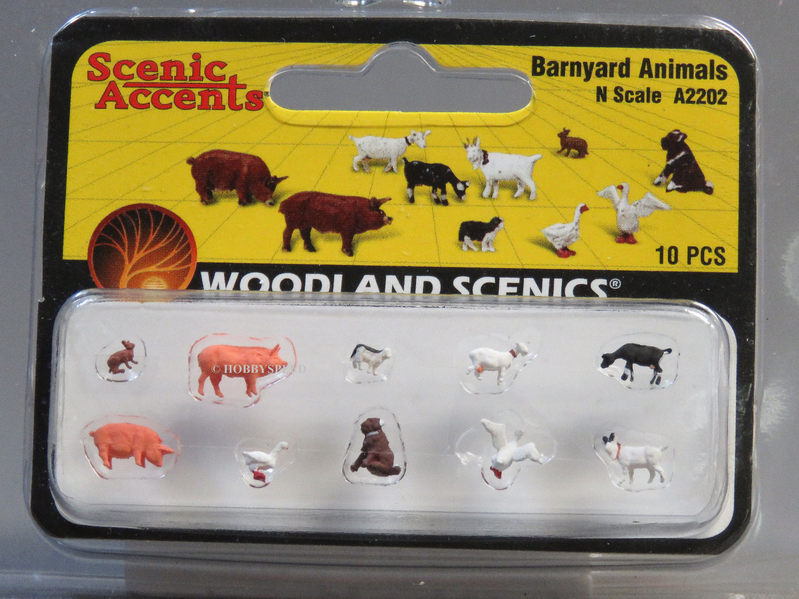 WOODLAND SCENICS N SCALE BARNYARD FARM ANIMALS figure cow pig duck goat WDS2202